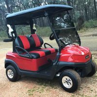 Club Car Tempo Red with Black Seats