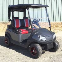 Club Car Tempo Silver Vinyl Wrapped & Red Mags